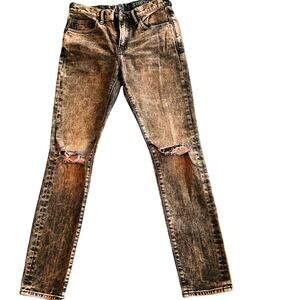 PRPS: Men's Slim Fit Orange Distressed Jeans - 30